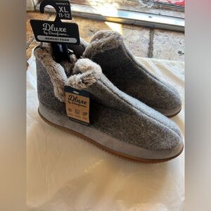 Deluxe by Dearfoams Gray Slipper Boots XL 11-12 New